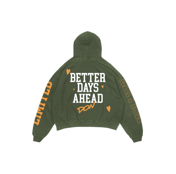 Le Don "Better Days" Hoodie Olive