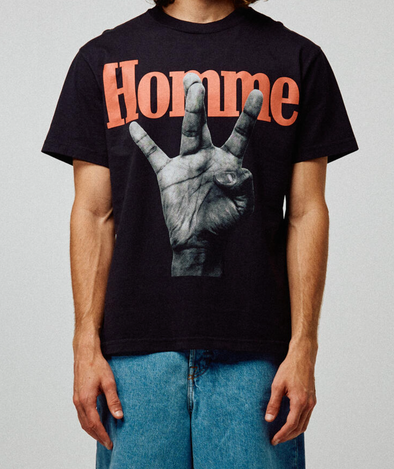 Homme Femme Twisted Fingers Tee - Black + Red/Green
