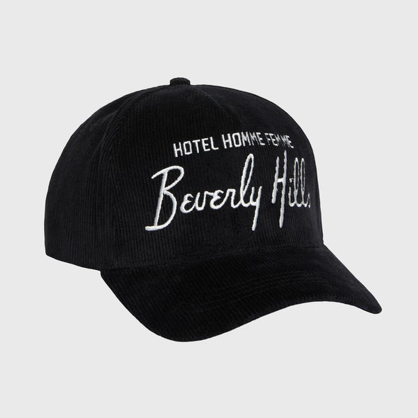 Homme Femme Hotel Corduroy Hat Black
