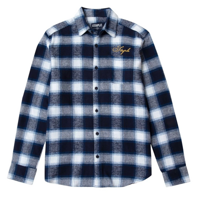 Staple Mulberry Flannel Shirt - Navy