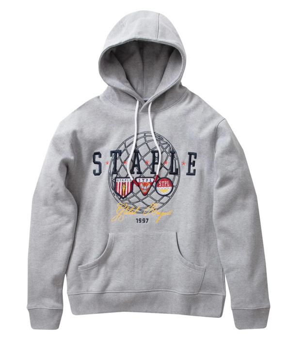 Staple Mulberry Embroidered Hoodie - Heather Grey