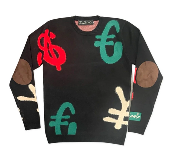 Rich Wierdo Cashmere Currency Sweater - Black