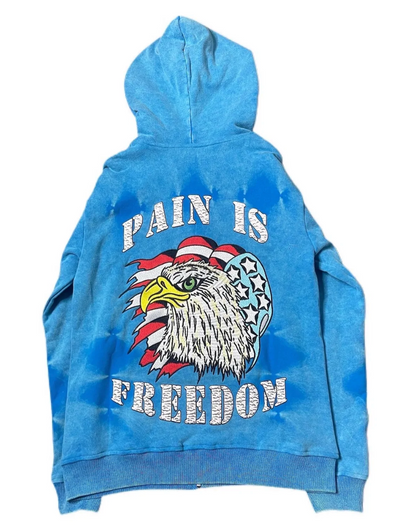 Villain Co Pain Is Freedom Hoodie (Blue)