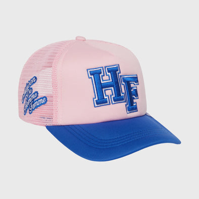 Homme Femme “Letterman” Trucker Hat (Pink)