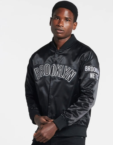 Pro Standard Brooklyn Satin Varsity Jacket ( black )