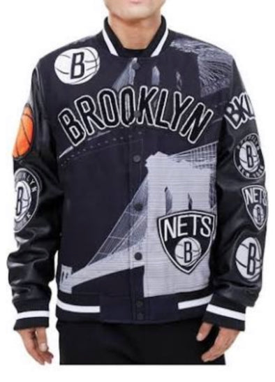 Pro Standard Brooklyn Nets Remix Varsity Jacket