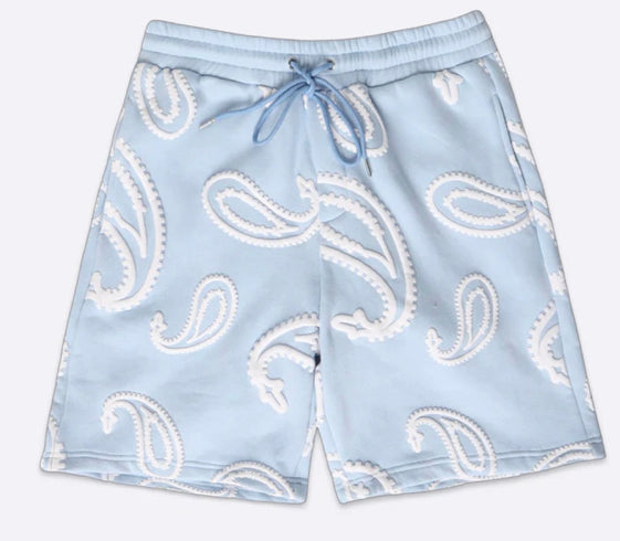 EPTM “Paisley Puff Print” Shorts (light Blue)