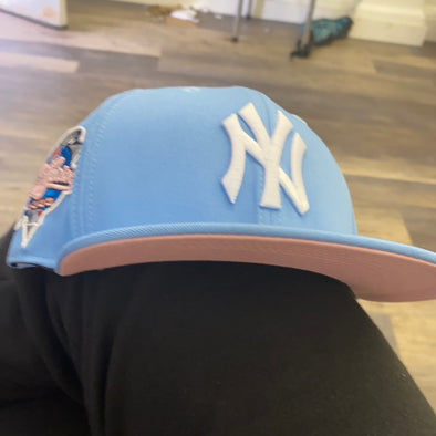 Pro Standards New York Yankee World Series Snapback ( Carolina / Pink )