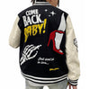 Lifted Anchor “State” Chenille Patch Varsity Jacket (Blk)