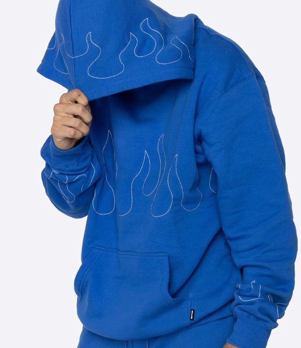 EPTM Hand Stitched Flame Hoodie (Blue)