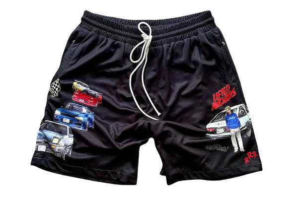 Lifted Anchor “Intial D” Mesh Shorts (Blk)
