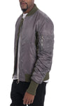 Weiv Two Tone Double Zip Bomber (Charcoal/Olive)