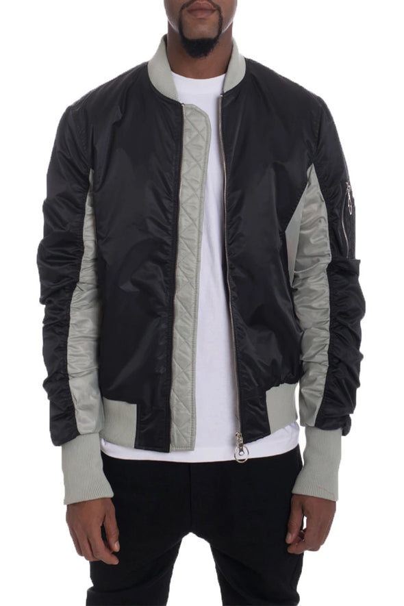 Weiv Two Tone Double Zip Bomber (Blk/Gry)